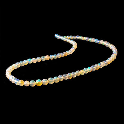 3.5-6mm Golden Ethiopian Opal Plain Round Beads 16 inch 92 pieces AA