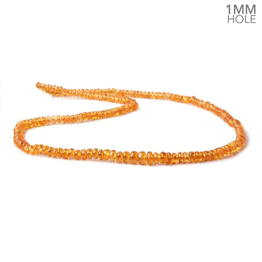3.5-6mm Mandarin Garnet plain rondelle beads 18 inch 190 pieces 1mm large hole AA