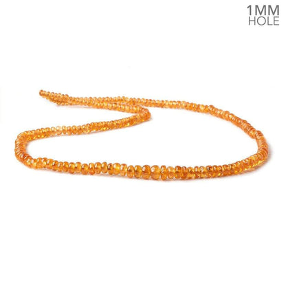 3.5-6mm Mandarin Garnet plain rondelle beads 18 inch 190 pieces 1mm large hole AA