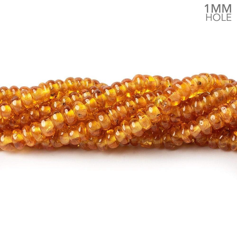 3.5-6mm Mandarin Garnet plain rondelle beads 18 inch 190 pieces 1mm large hole AA