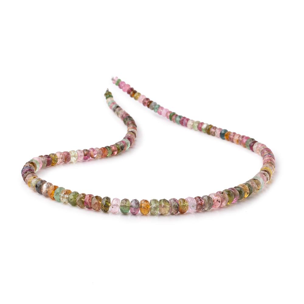 3.5-6mm Multi Color Tourmaline Faceted Rondelle Beads 16 inch 138 pieces