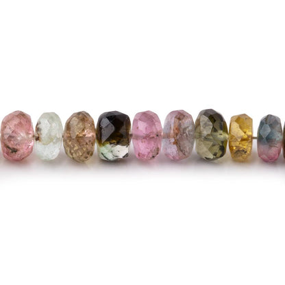 3.5-6mm Multi Color Tourmaline Faceted Rondelle Beads 16 inch 138 pieces