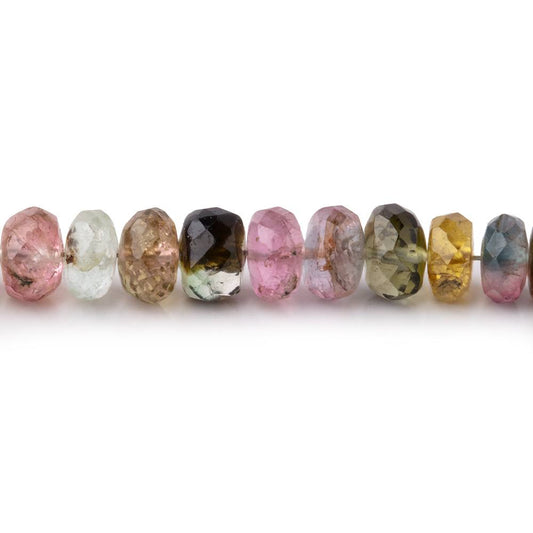 3.5-6mm Multi Color Tourmaline Faceted Rondelle Beads 16 inch 138 pieces