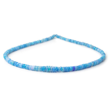 3.5-6mm Periwinkle Blue Ethiopian Opal Faceted Heishi 16 inch 230 Beads AA