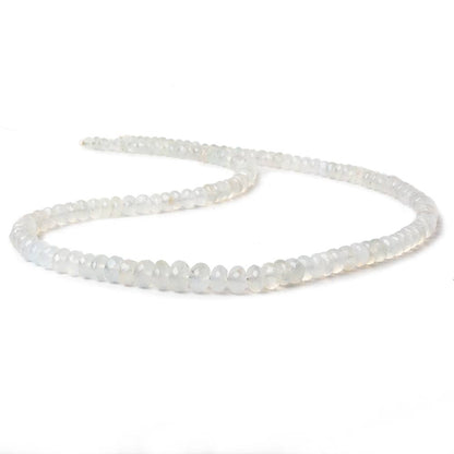3.5-7.5mm Aqua Green Chalcedony faceted rondelles 18 inches 135 beads A