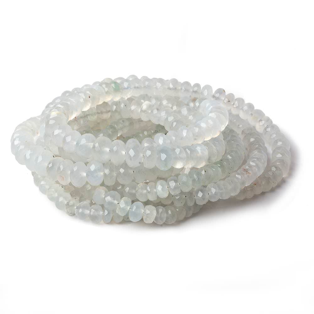 3.5-7.5mm Aqua Green Chalcedony faceted rondelles 18 inches 135 beads A