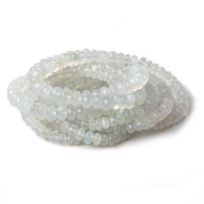 3.5-7.5mm Aqua Green Chalcedony faceted rondelles 18 inches 135 beads A
