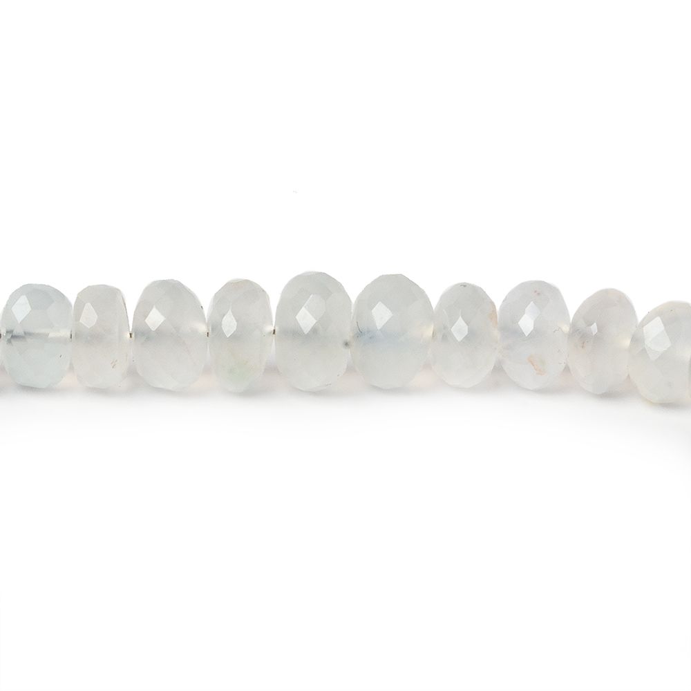 3.5-7.5mm Aqua Green Chalcedony faceted rondelles 18 inches 135 beads A