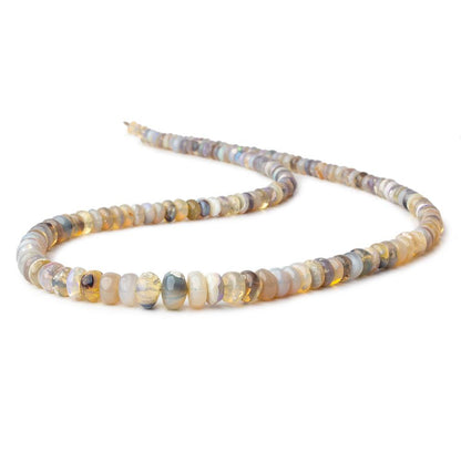 3.5-7.5mm Grey Australian Opal plain rondelles 18 inch 160 beads