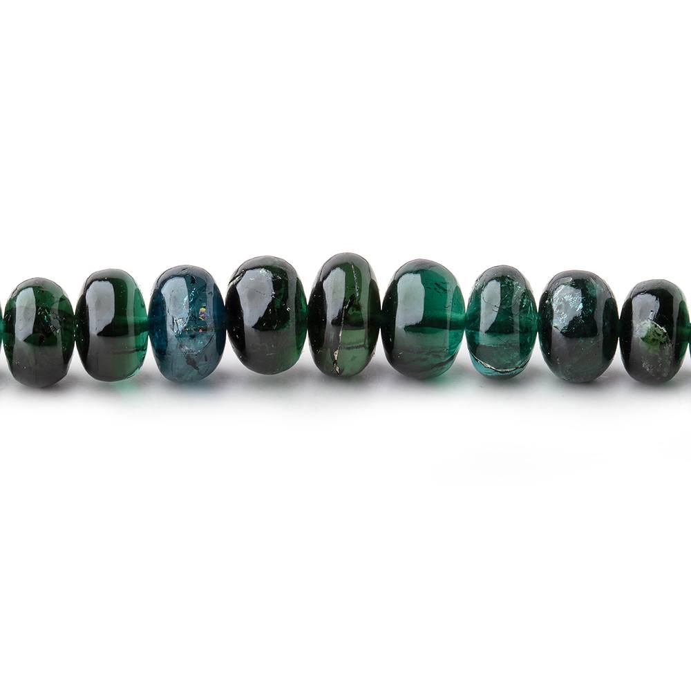 3.5-7.5mm Indicolite Blue & Chrome Green Tourmaline Plain Rondelles 18 inch 170 pieces AA