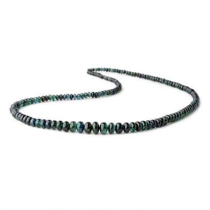 3.5-7.5mm Indicolite Blue & Chrome Green Tourmaline Plain Rondelles 18 inch 170 pieces AA