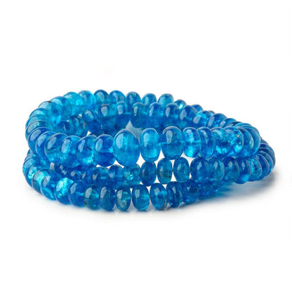 3.5-7.5mm Neon Blue Apatite plain rondelle beads 18 inch 135 pieces AA