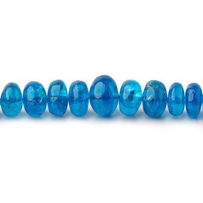 3.5-7.5mm Neon Blue Apatite plain rondelle beads 18 inch 135 pieces AA