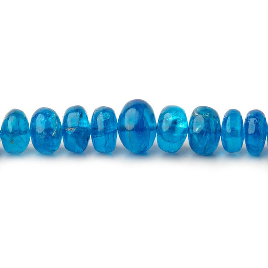3.5-7.5mm Neon Blue Apatite plain rondelle beads 18 inch 135 pieces AA
