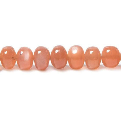 3.5-7mm Dark Angel Skin Peach Moonstone Plain Rondelle Beads 16 inch 106 pcs