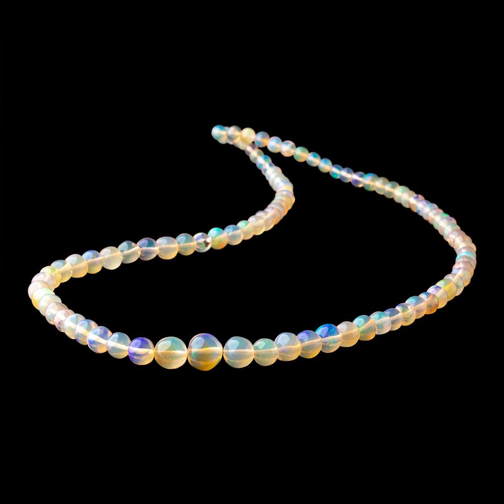 3.5-7mm Golden Ethiopian Opal Plain Round Beads 16 inch 90 pieces AA