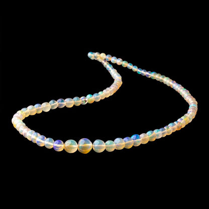 3.5-7mm Golden Ethiopian Opal Plain Round Beads 16 inch 90 pieces AA