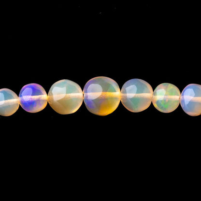 3.5-7mm Golden Ethiopian Opal Plain Round Beads 16 inch 90 pieces AA