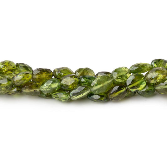 3.5-7mm Green Tourmaline Faceted Oval Beads 14.5 inch 67 pieces