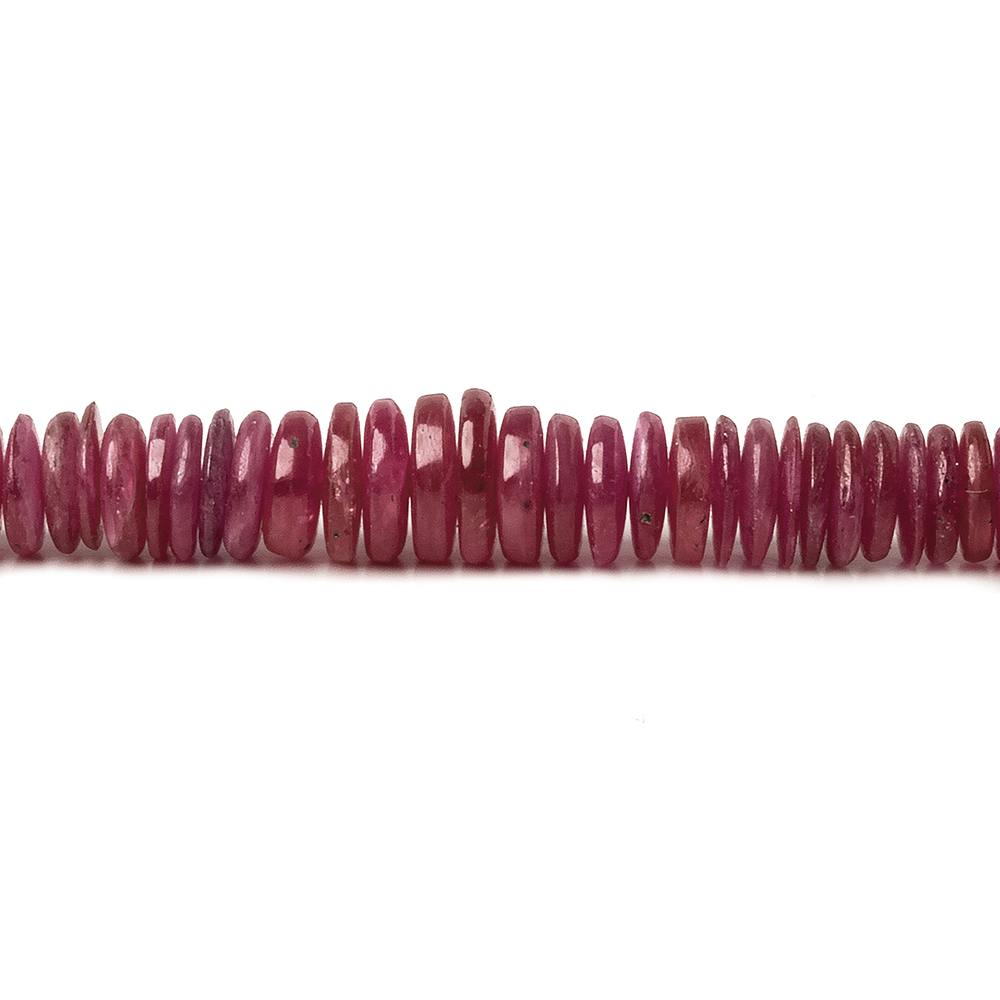 3.5-7mm Ruby plain heshi beads 17.5 inch 225 pieces