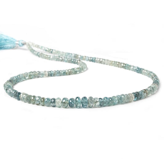 3.5-7mm Shaded Blue Zircon faceted rondelle beads 18 inch 180 pieces