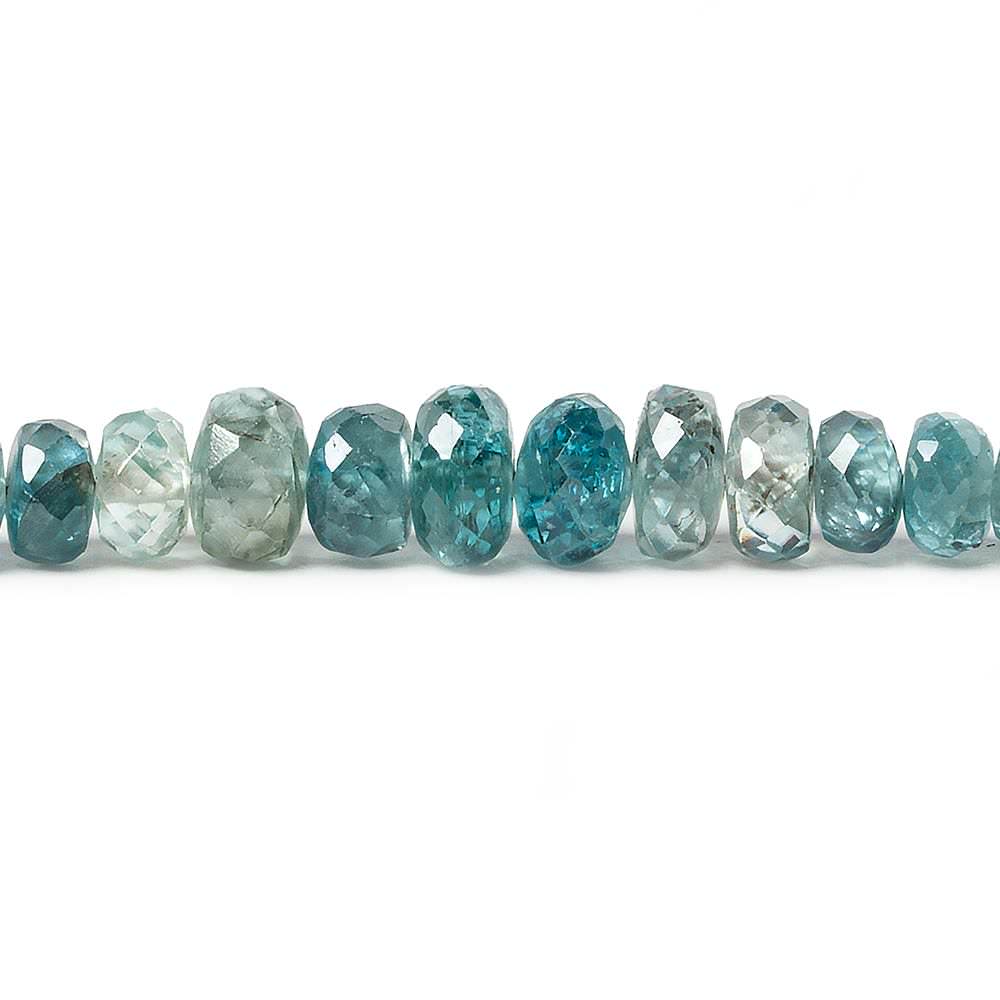 3.5-7mm Shaded Blue Zircon faceted rondelle beads 18 inch 180 pieces