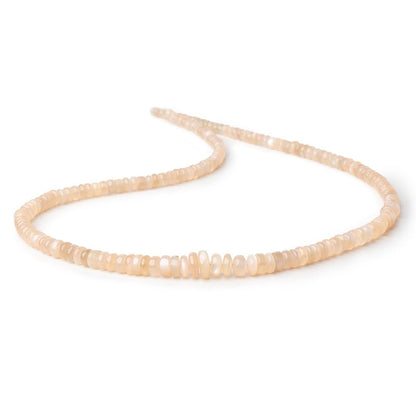 3.5-8.5mm Angel Skin Moonstone Plain Rondelle Beads 18 inch 170 pieces