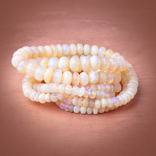 3.5-8mm Australian Opal Plain Rondelle Beads 17 inch 130 pieces AAA