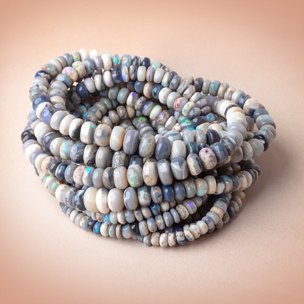 3.5-8mm Australian Opal Plain Rondelle Beads 18 inch 152 pieces