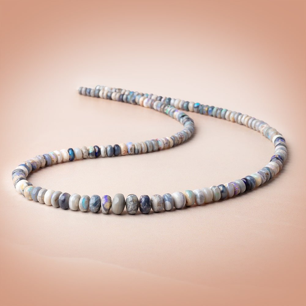 3.5-8mm Australian Opal Plain Rondelle Beads 18 inch 152 pieces