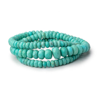 3.5-8mm Turquoise Faceted Rondelle Beads 16 inch 145 pieces A
