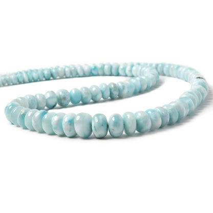 3.5-9.8mm Larimar plain rondelle beads 18 inches 119 pieces AA