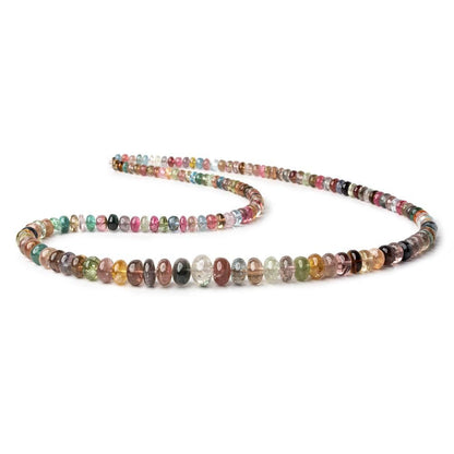 3.5-9mm Multi Color Tourmaline Plain Rondelle Beads 18 inch 142 pieces