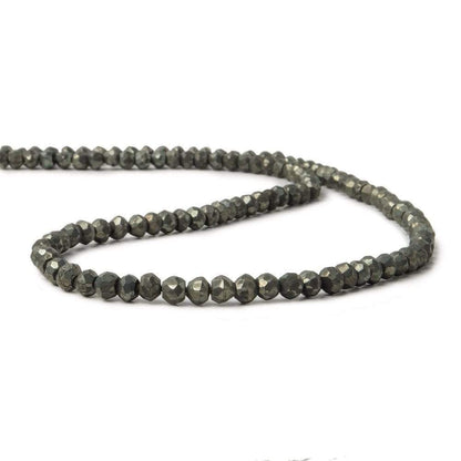 3.5 mm Matte Pyrite Faceted Rondelle 13.25 inch 139 beads