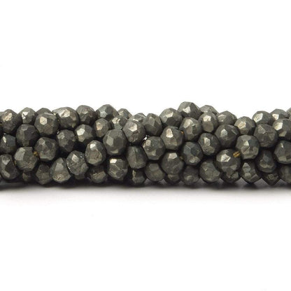 3.5 mm Matte Pyrite Faceted Rondelle 13.25 inch 139 beads