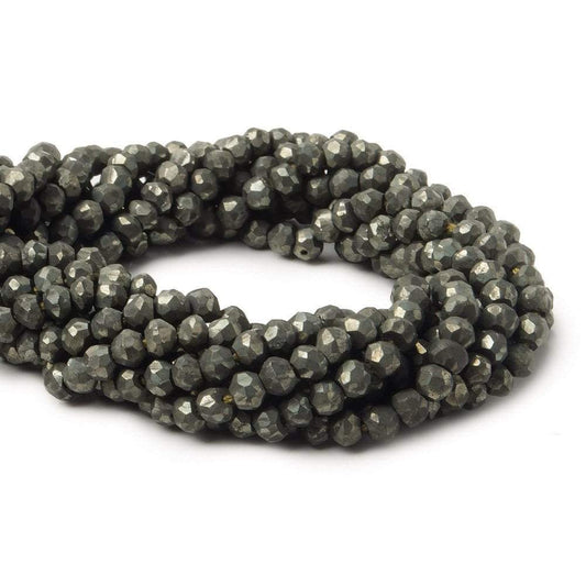 3.5 mm Matte Pyrite Faceted Rondelle 13.25 inch 139 beads
