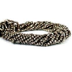 3.5 mm Matte Pyrite Faceted Rondelle 13.25 inch 139 beads