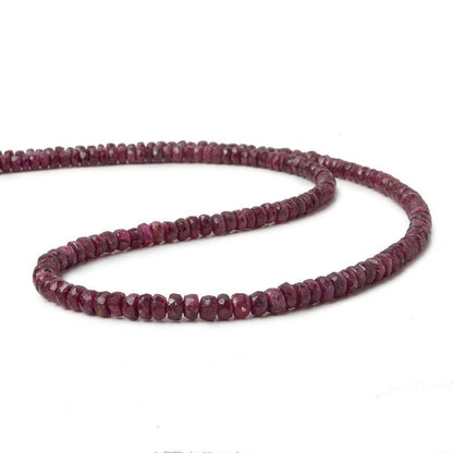 3mm Ruby Faceted Rondelle 15 inch 180 beads