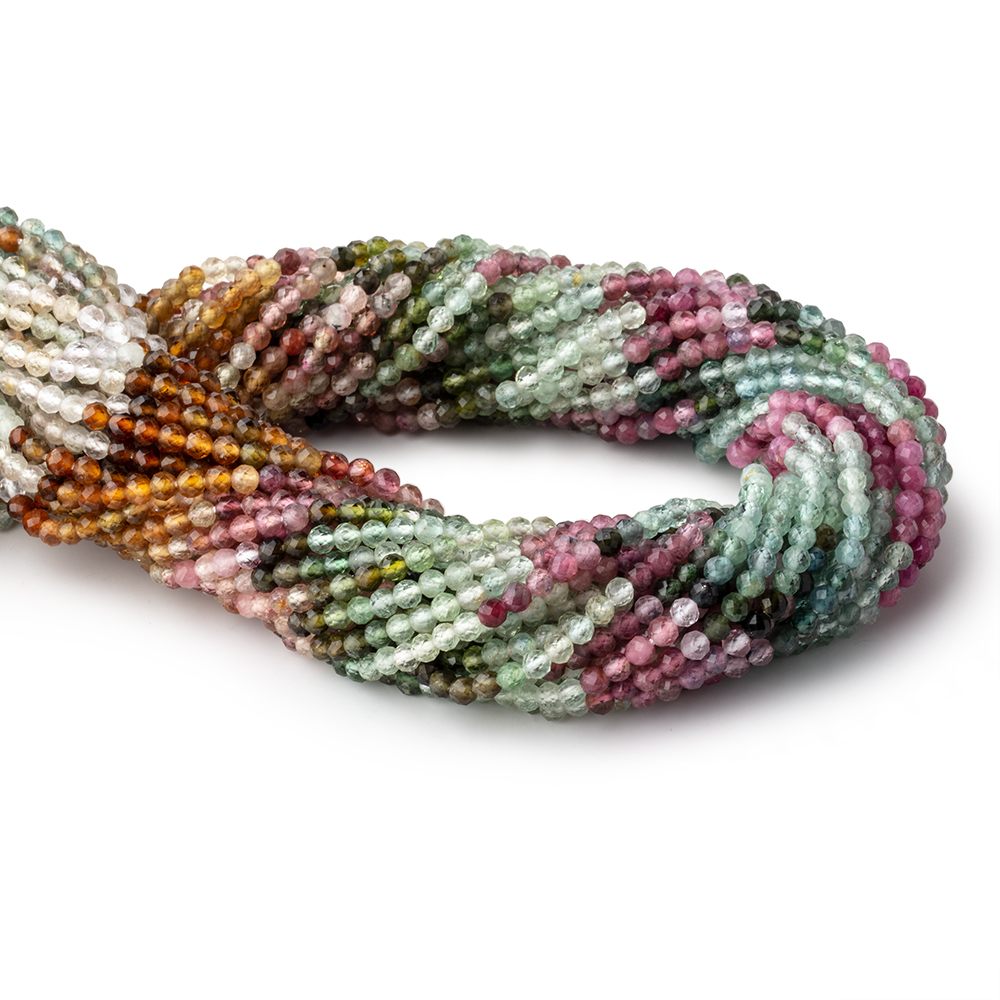 3.5mm Afghani Tourmaline Micro Faceted Round Beads 12.5 inch 100 pieces