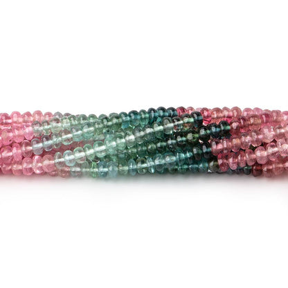 3.5mm Afghani Tourmaline Plain Rondelle Beads 14 inch 166 pieces AA