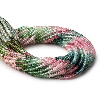 3.5mm Afghani Tourmaline Plain Rondelle Beads 14 inch 166 pieces AA