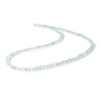 3.5mm Aquamarine Plain Coin Beads 16 inch 114 pieces