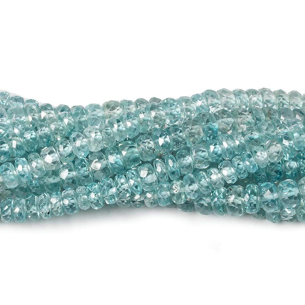 3.5mm Blue Zircon faceted rondelle beads 16 inch 195 pieces  AA
