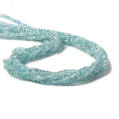 3.5mm Blue Zircon faceted rondelle beads 16 inch 195 pieces  AA