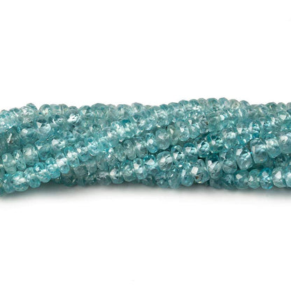 3mm Blue Zircon faceted rondelle beads 16 inch 220 pieces A