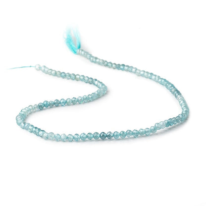 3.5mm Blue Zircon Micro Faceted Rondelle Beads 13 inch 112 pieces AA
