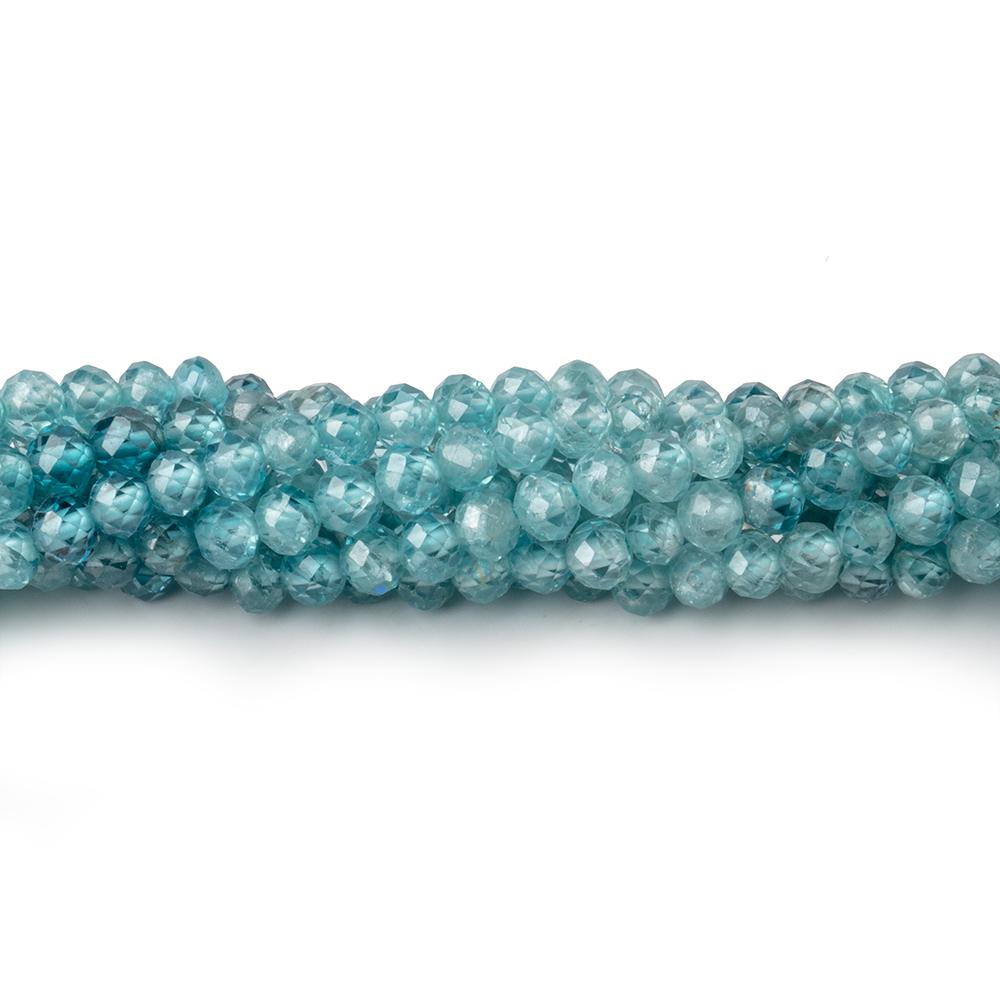 3.5mm Blue Zircon Micro Faceted Rondelle Beads 13 inch 112 pieces AA