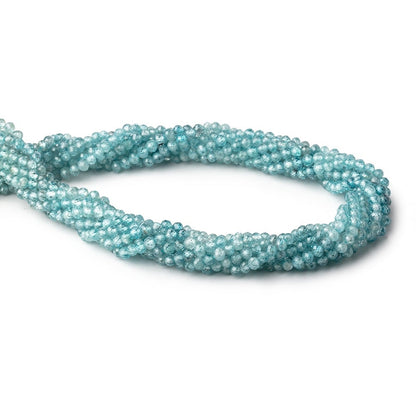 3.5mm Blue Zircon Micro Faceted Rondelle Beads 13 inch 112 pieces AA