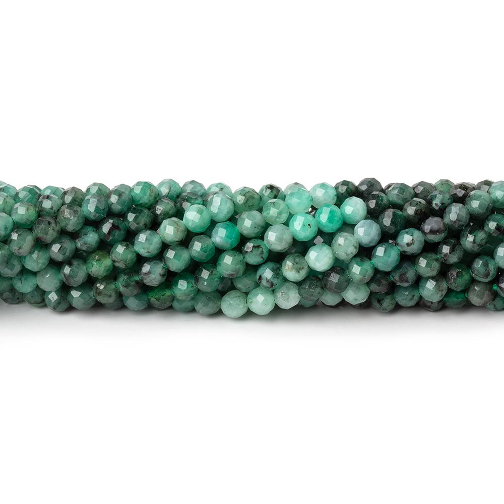 3.5mm Brazilian Emerald Micro Faceted Round Beads 12.5 inch 100 pieces