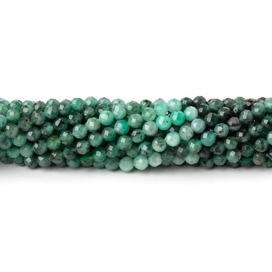 3.5mm Brazilian Emerald Micro Faceted Round Beads 12.5 inch 100 pieces